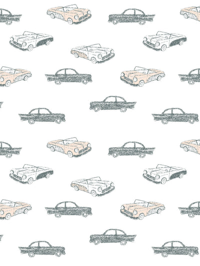 'Classic Cars' Wallpaper by Tea Collection - Peach
