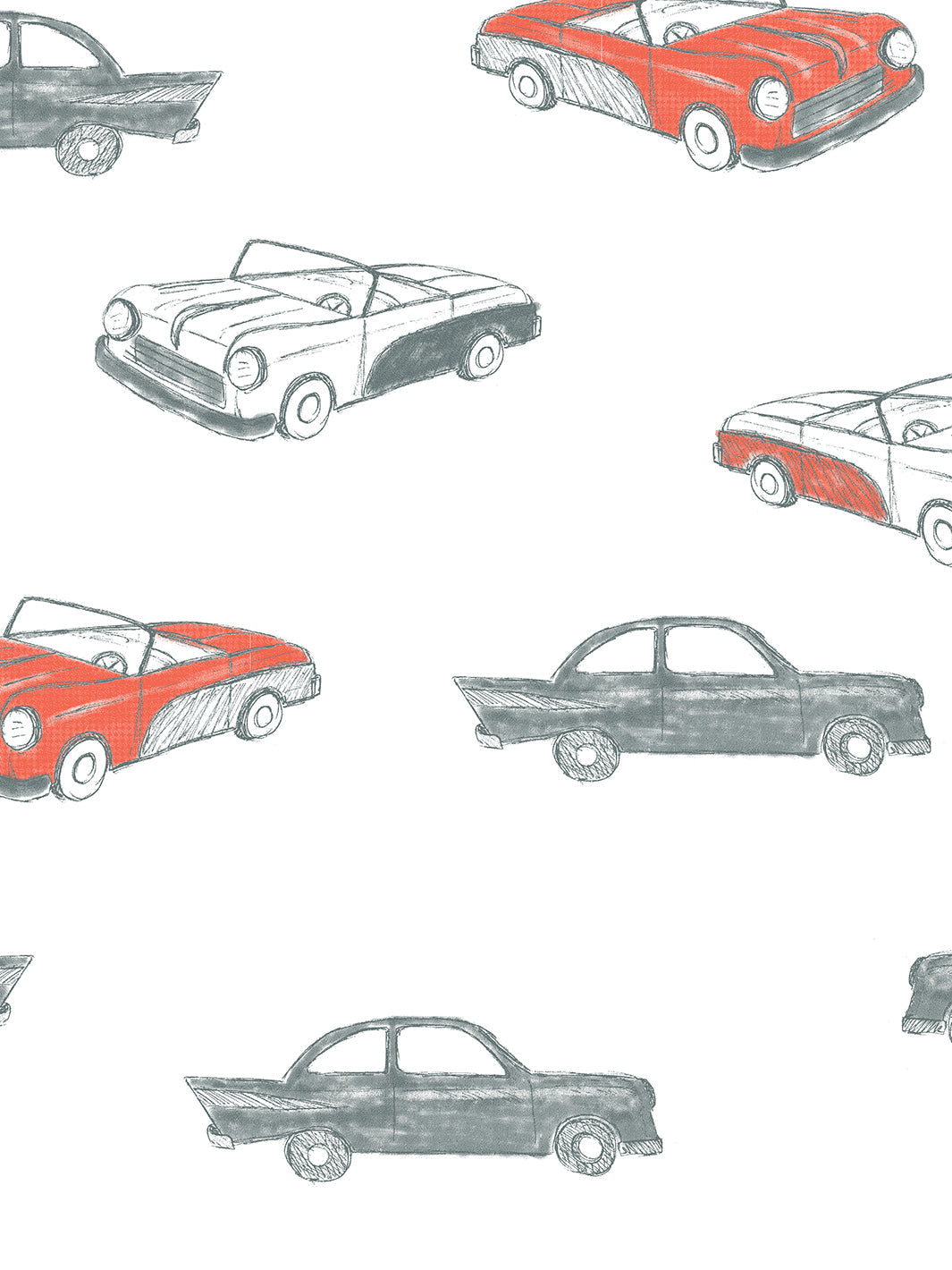 classic cars wallpaper by tea collection retro red