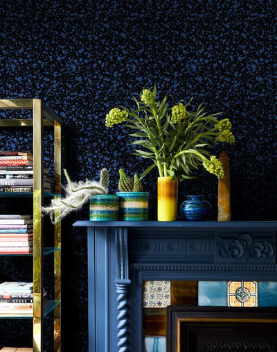 'Corner Deli' Wallpaper by Chris Benz - Black / Blue