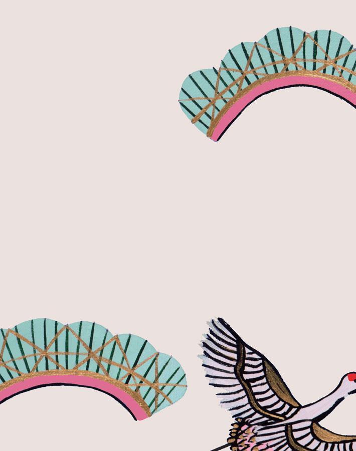'Cranes In Clouds' Wallpaper by Carly Beck - Oyster