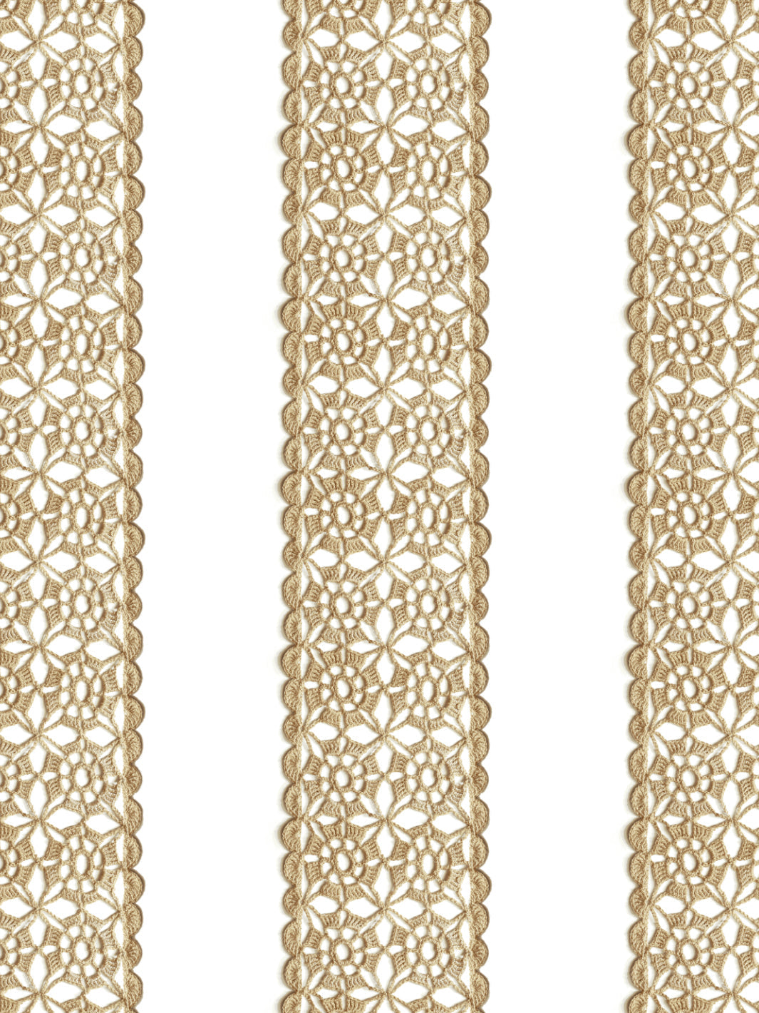 crochet flower stripe wallpaper by lingua franca ivory
