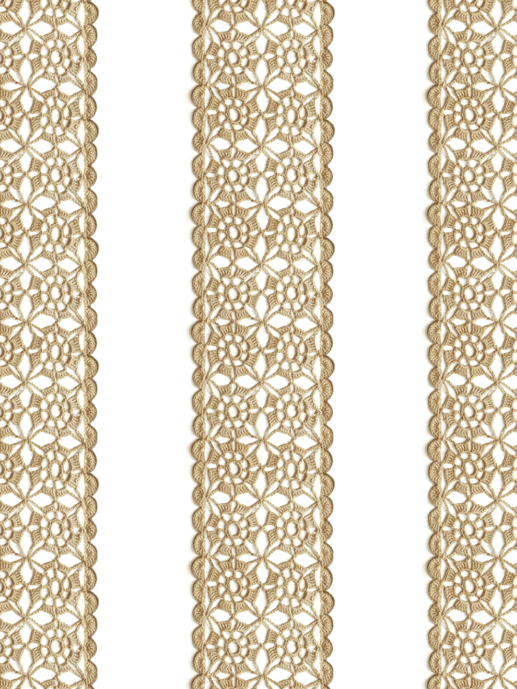 'Crochet Flower Stripe' Wallpaper by Lingua Franca - Ivory