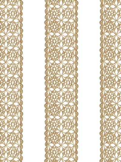 'Crochet Flower Stripe' Wallpaper by Lingua Franca - Ivory