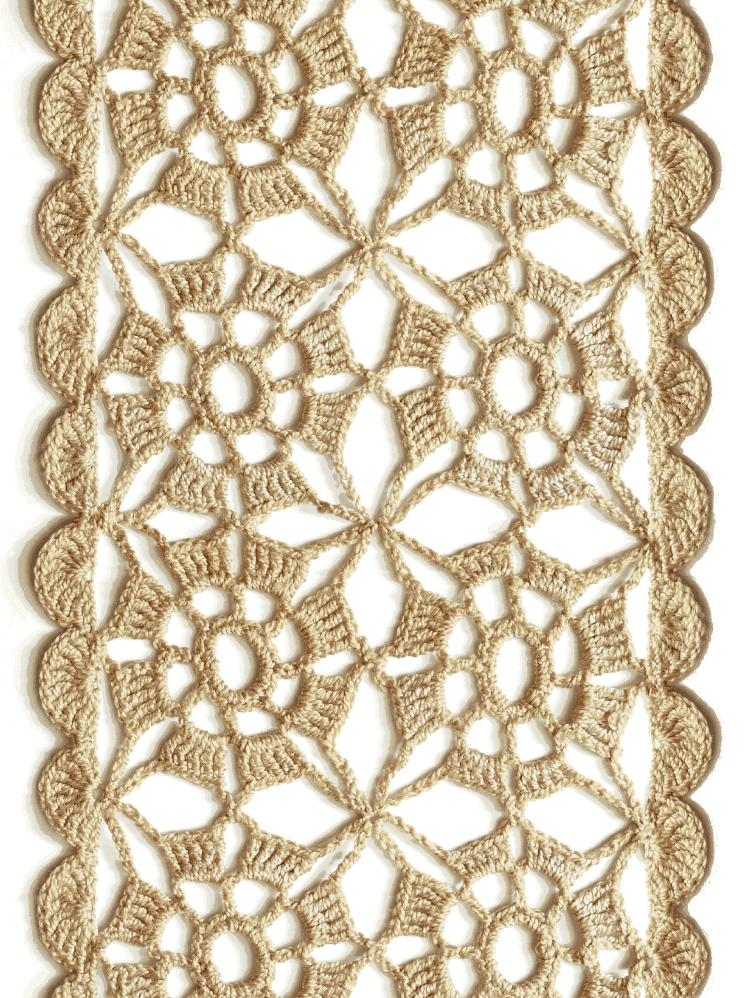 'Crochet Flower Stripe' Wallpaper by Lingua Franca - Ivory