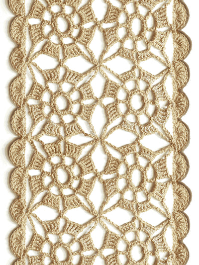 crochet flower stripe wallpaper by lingua franca ivory
