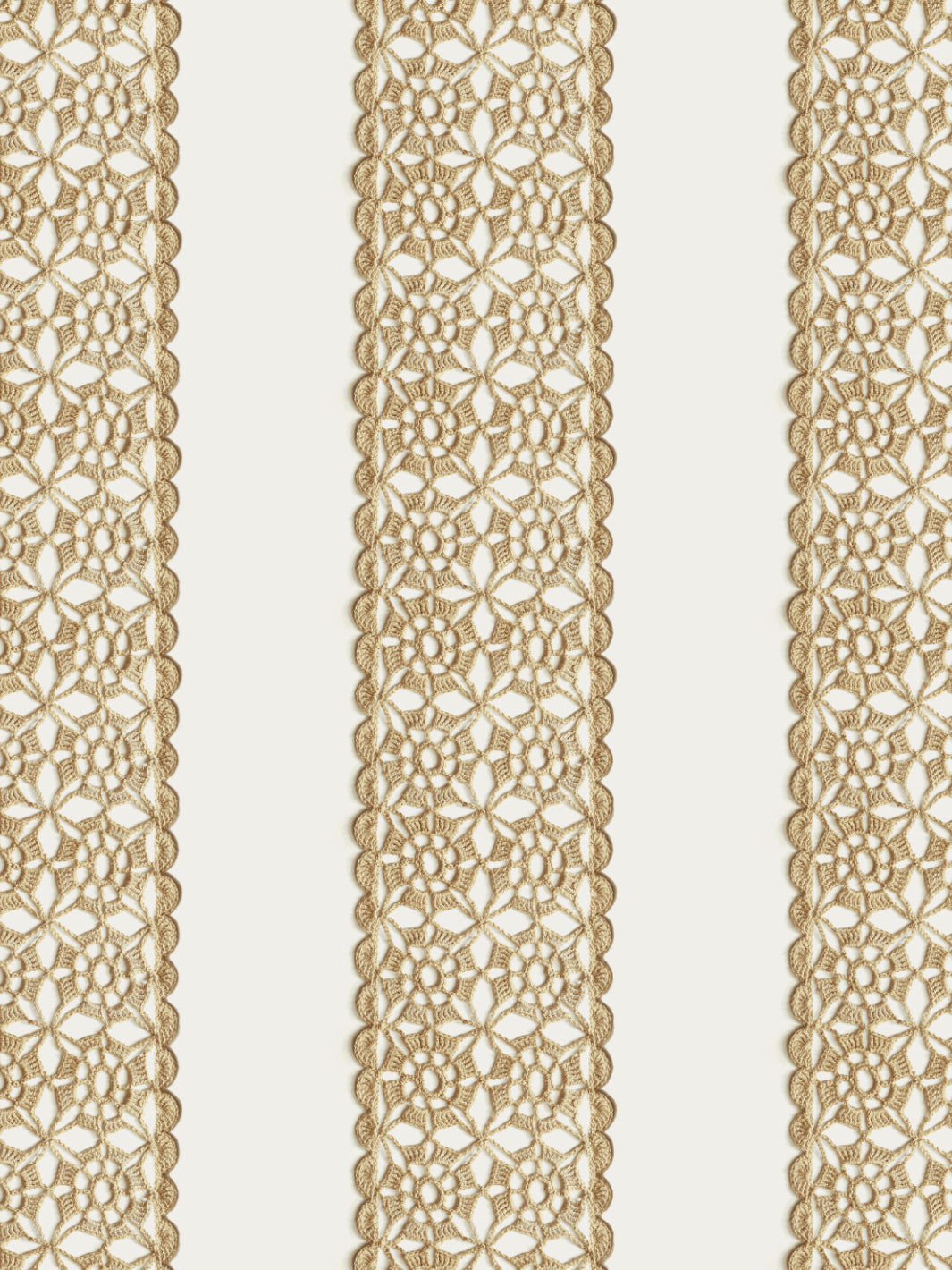 crochet flower stripe wallpaper by lingua franca parchment