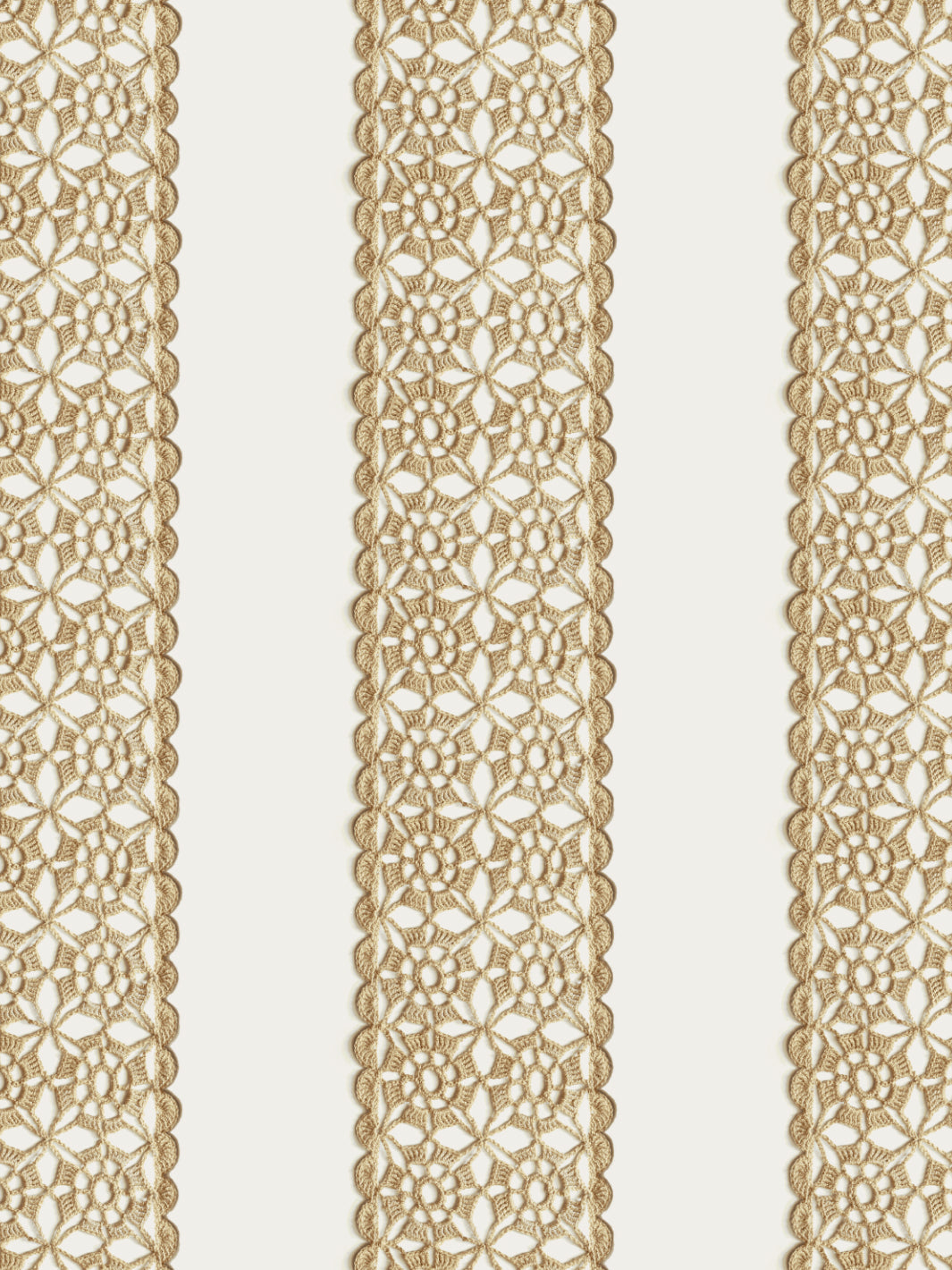 'Crochet Flower Stripe' Wallpaper by Lingua Franca - Parchment