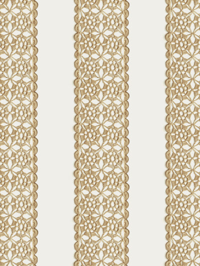 crochet flower stripe wallpaper by lingua franca parchment