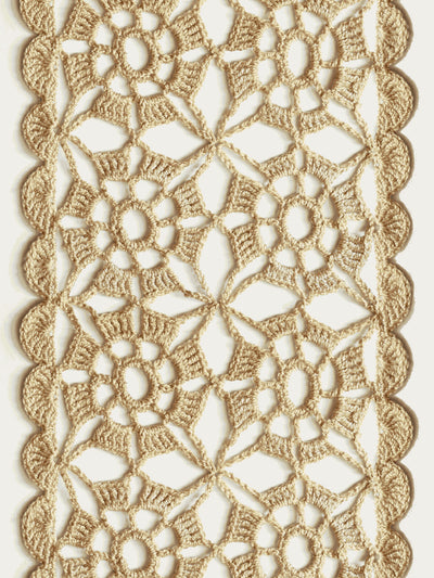 crochet flower stripe wallpaper by lingua franca parchment