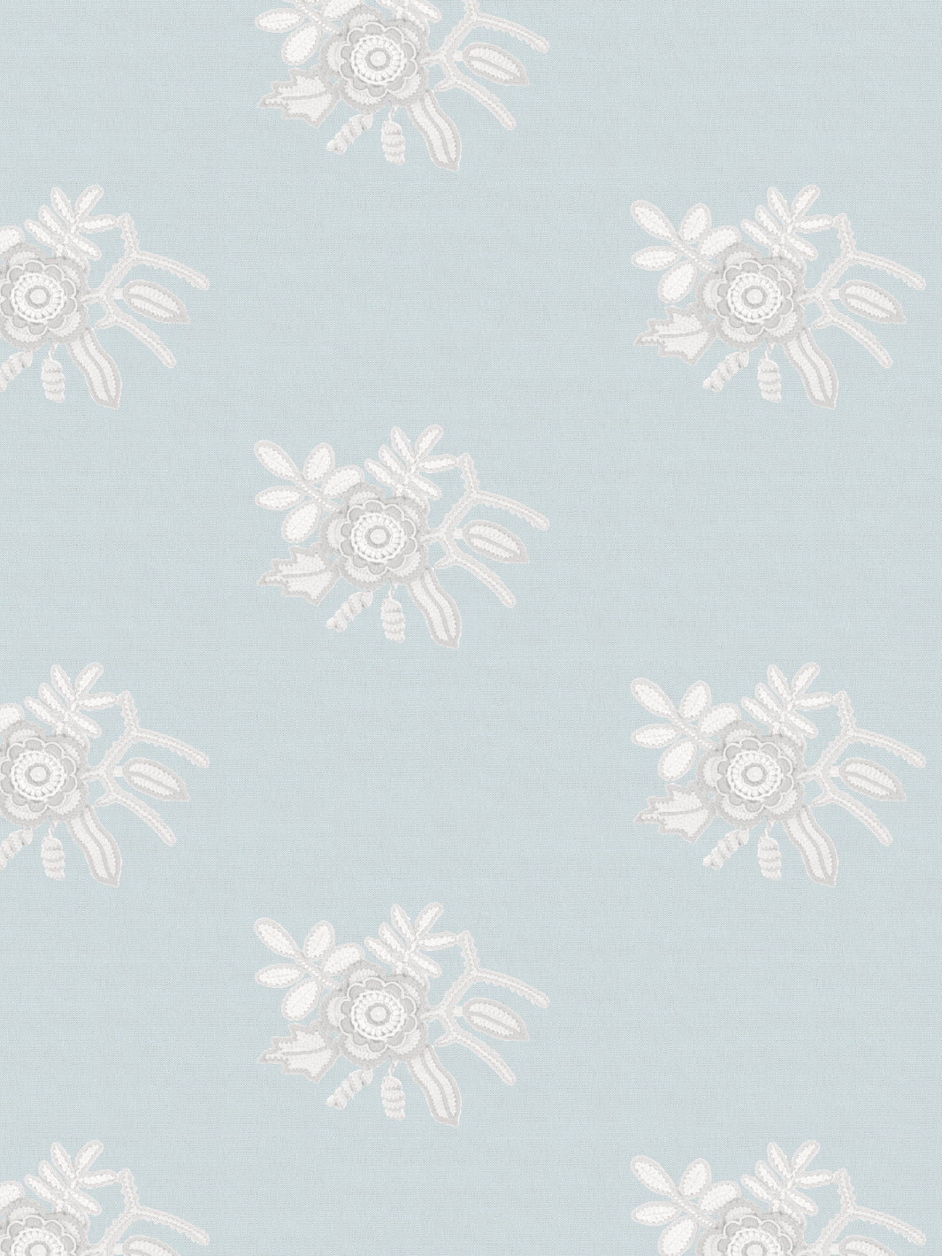 'Crochet Lace Flowers' Wallpaper by Lingua Franca - Blue