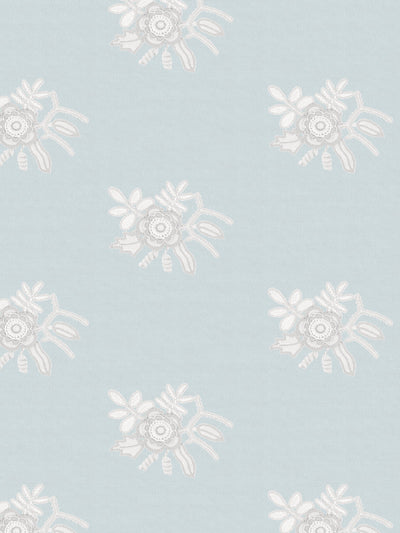'Crochet Lace Flowers' Wallpaper by Lingua Franca - Blue