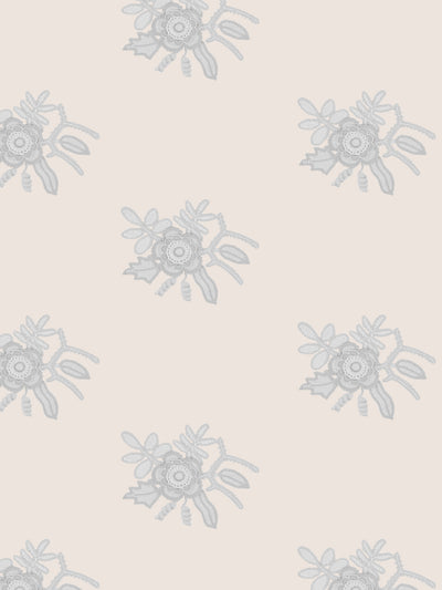 'Crochet Lace Flowers' Wallpaper by Lingua Franca - Cream