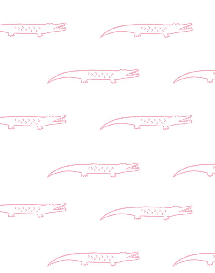 'Crocodile' Wallpaper by Tea Collection - Bubblegum