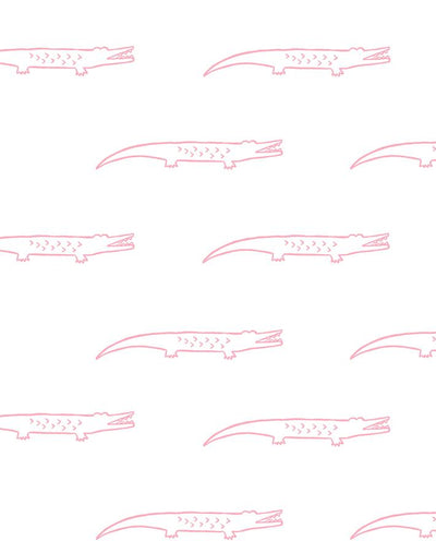 'Crocodile' Wallpaper by Tea Collection - Bubblegum