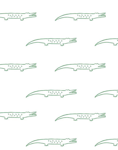 'Crocodile' Wallpaper by Tea Collection - Green
