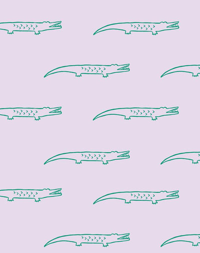 'Crocodile' Wallpaper by Tea Collection - Lavender