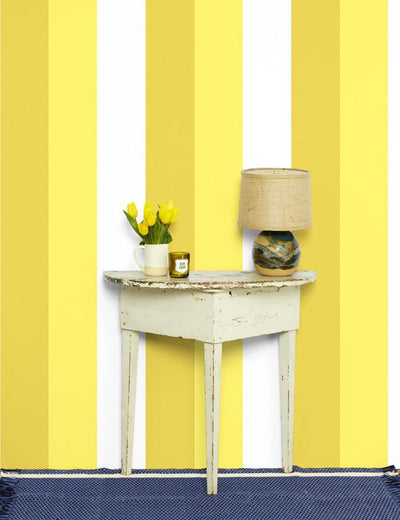 'Cross The Line' Wallpaper by Wallshoppe - Yellow / Lemon