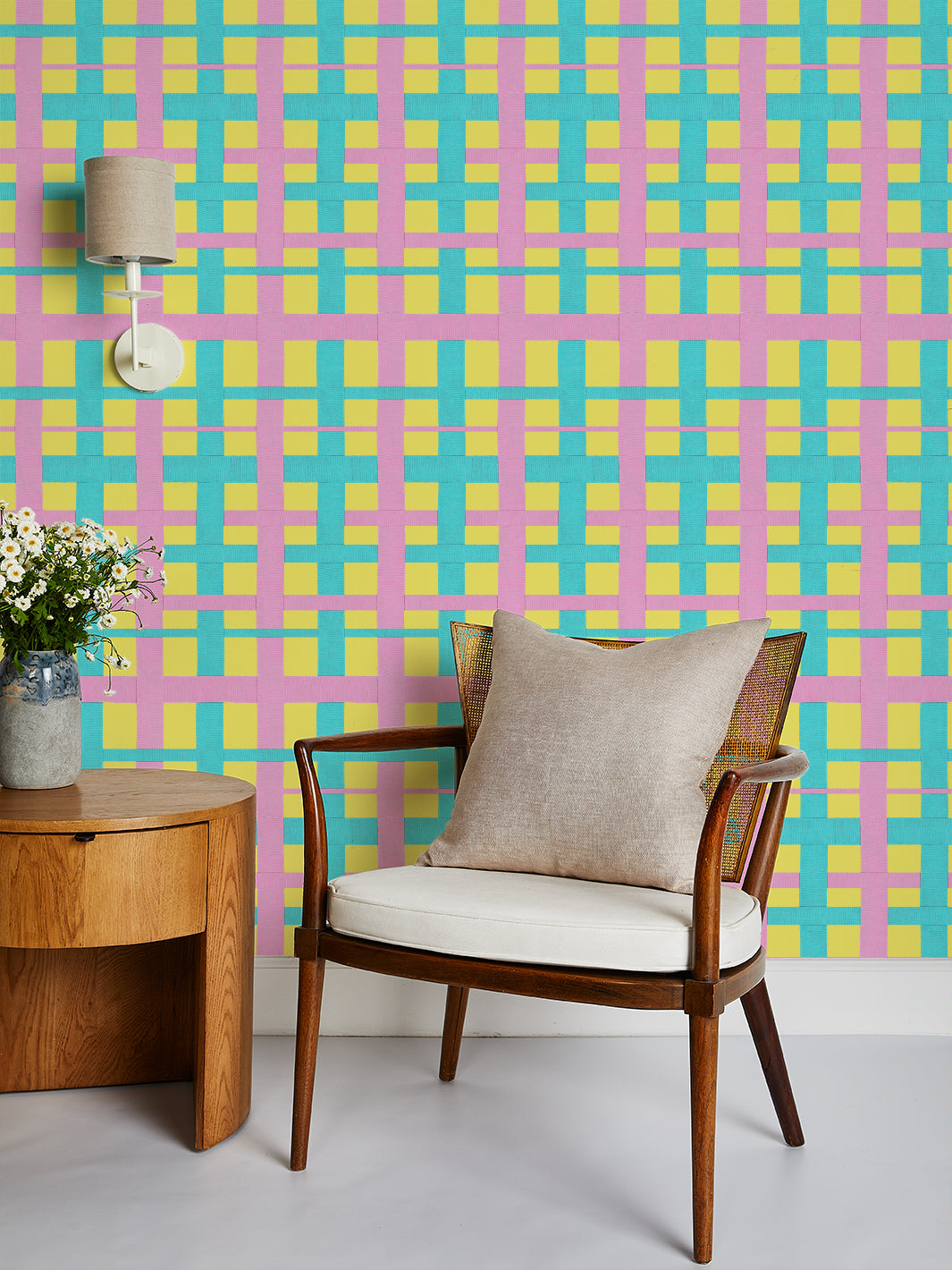 crosstown plaid wallpaper by sarah jessica parker rose on lemon drop