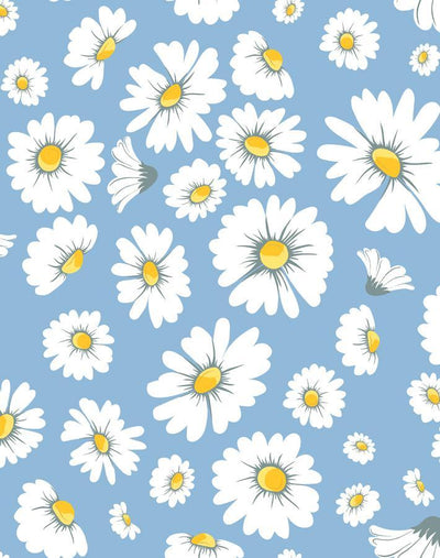 'Daisy Bloom' Wallpaper by Wallshoppe - Cornflower