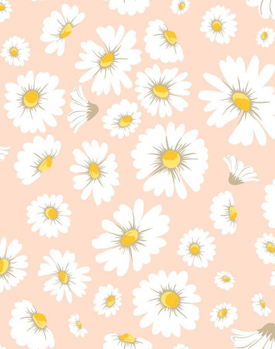 'Daisy Bloom' Wallpaper by Wallshoppe - Peach