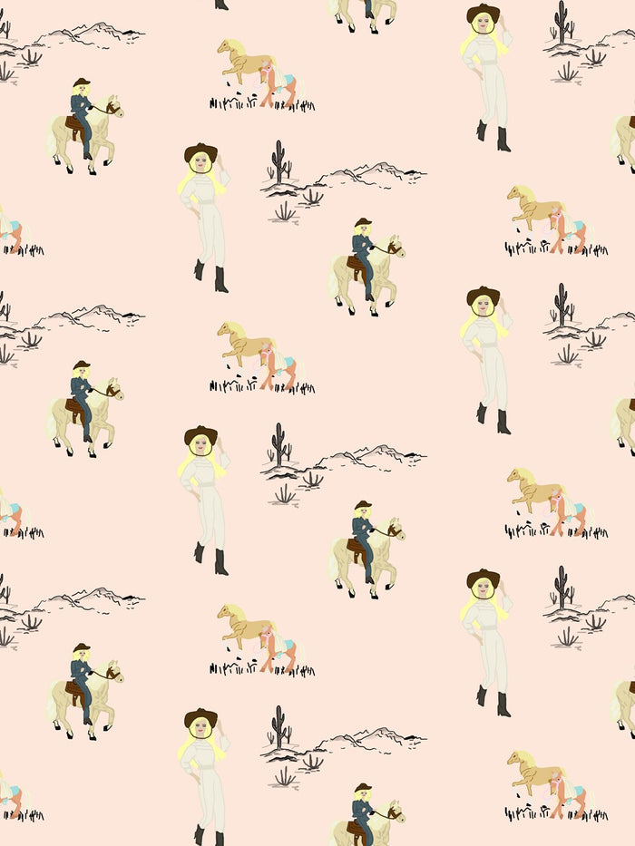 'Dallas Barbie™' Wallpaper by Barbie™ - Peach