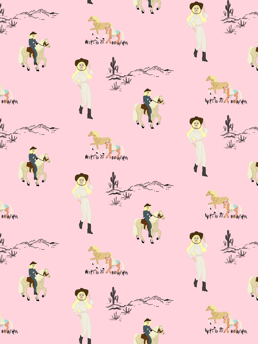 'Dallas Barbie™' Wallpaper by Barbie™ - Pink