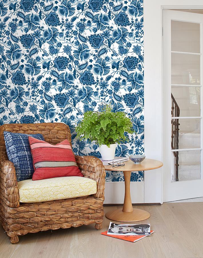 'Darling Nikki' Wallpaper by Wallshoppe - Blue