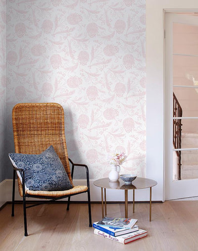 'Dear Prudence' Wallpaper by Wallshoppe - Pink