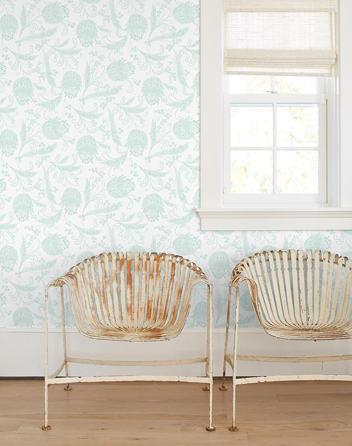 'Dear Prudence' Wallpaper by Wallshoppe - Mint