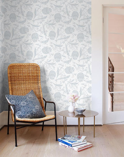 'Dear Prudence' Wallpaper by Wallshoppe - Silver