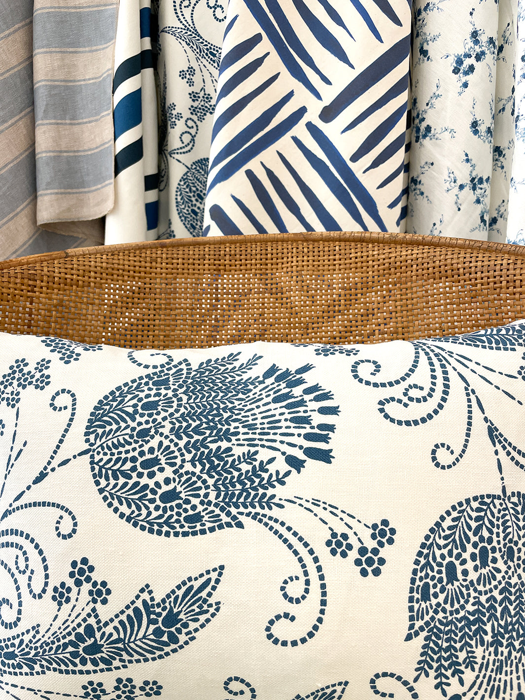 fabric by the yard dear prudence cadet blue on linen