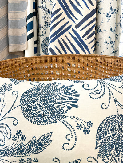 fabric by the yard dear prudence cadet blue on linen