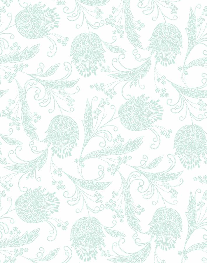 'Dear Prudence' Wallpaper by Wallshoppe - Mint