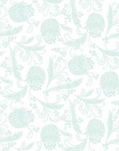 'Dear Prudence' Wallpaper by Wallshoppe - Mint