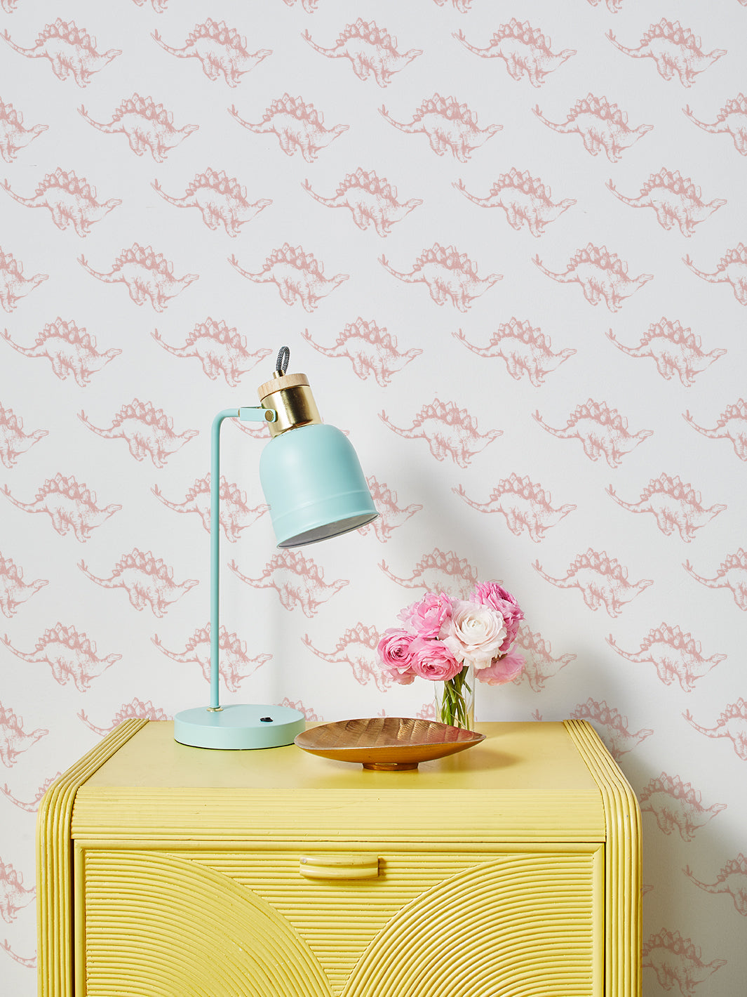 'Dinos' Wallpaper by Tea Collection - Pink