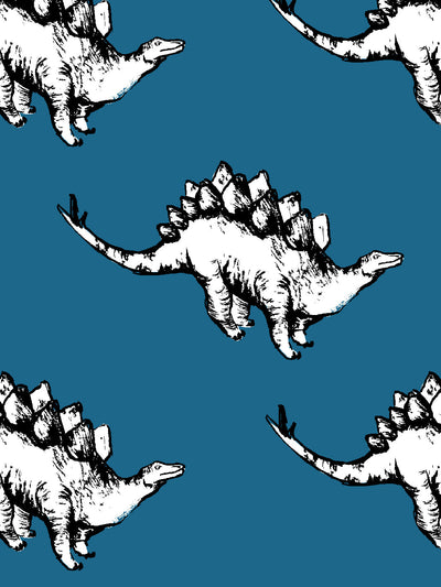 dinos wallpaper by tea collection cadet blue