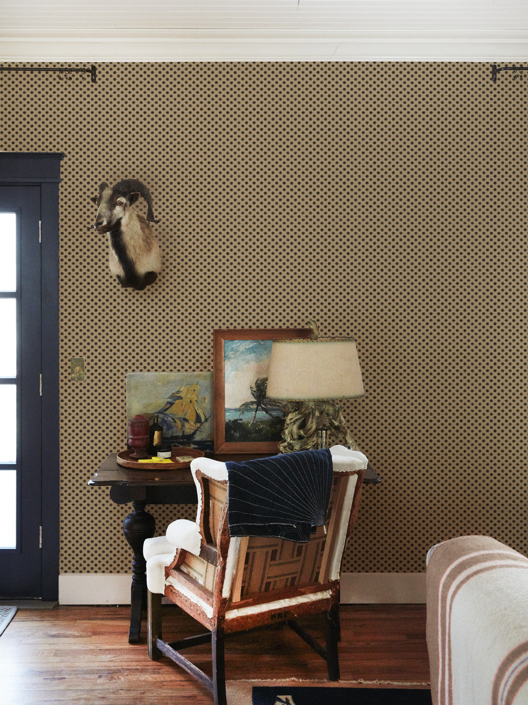 ditsy flower kraft wallpaper chris benz blue red