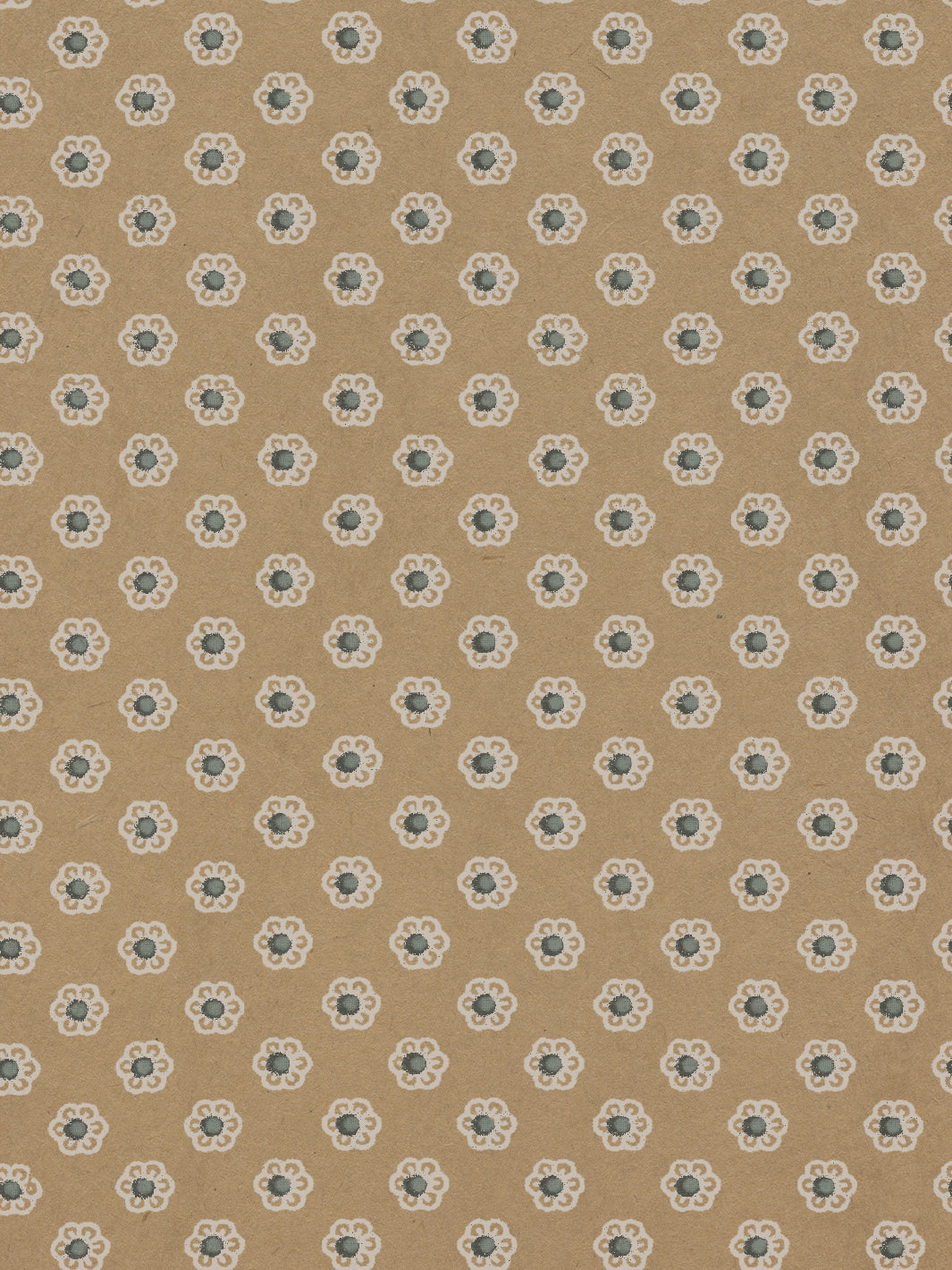 'Ditsy Flower' Kraft Wallpaper by Chris Benz - Marina + White