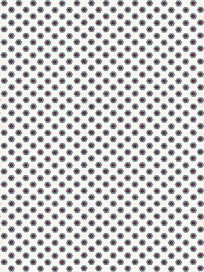 'Ditsy Flower' Wallpaper by Chris Benz - Blue Red
