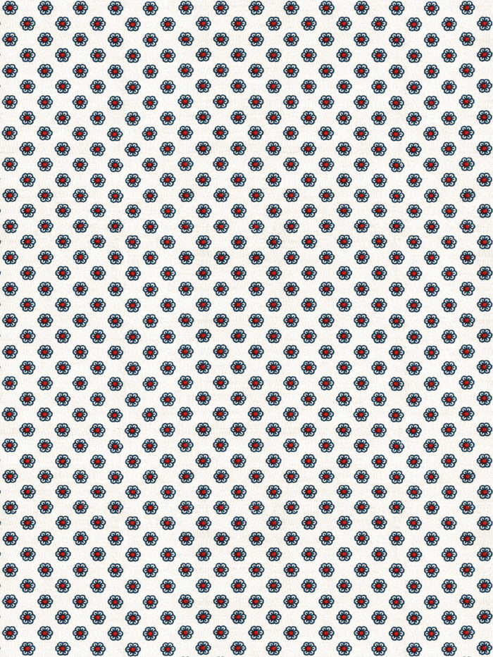 'Ditsy Flower' Wallpaper by Chris Benz - Blue Red