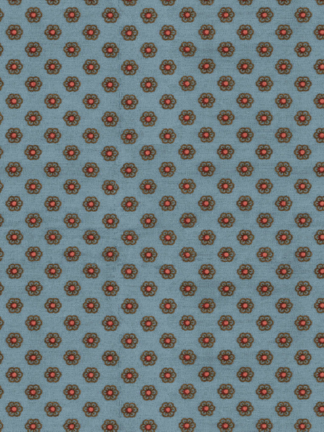 ditsy flower wallpaper chris benz brown red on blue