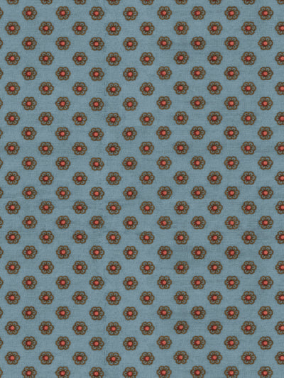 ditsy flower wallpaper chris benz brown red on blue