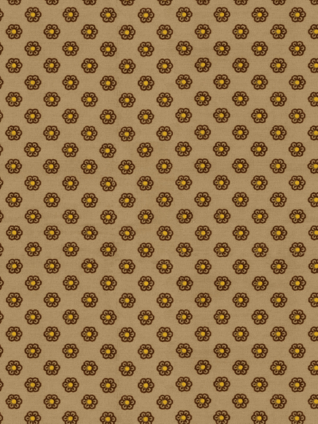 'Ditsy Flower' Wallpaper by Chris Benz - Gold On Brown