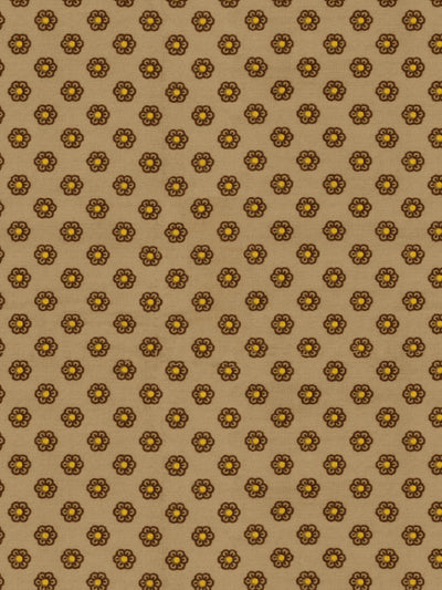 'Ditsy Flower' Wallpaper by Chris Benz - Gold On Brown