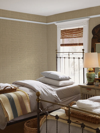 ditsy flower wallpaper chris benz green yellow