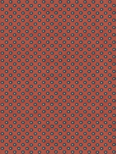 'Ditsy Flower' Wallpaper by Chris Benz - Navy On Red