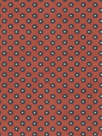 'Ditsy Flower' Wallpaper by Chris Benz - Navy On Red