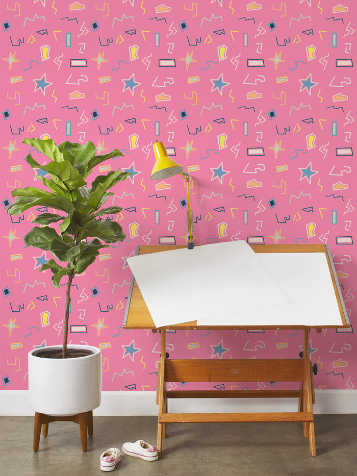 'Barbie™ Dreamhouse Doodle' Wallpaper by Barbie™ - Pink