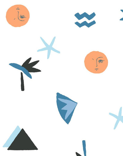 egyptian icons orange blue