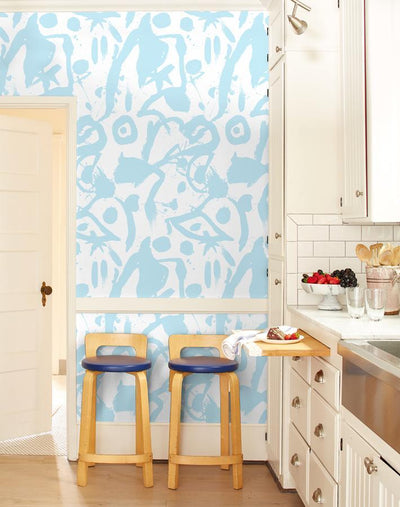 'El Quijote' Wallpaper by Chris Benz - Baby Blue